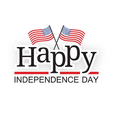 4th July Flags Blue Red Stripes United States Independence Day Vector Illustrationのイラスト素材