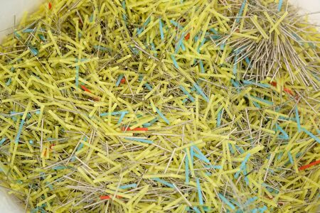 Used needles discarded in acupuncture clinicの写真素材