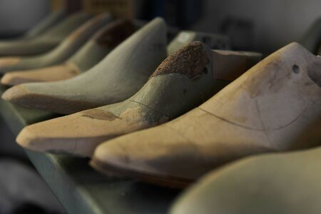 Foot type used in leather shoe productionの写真素材