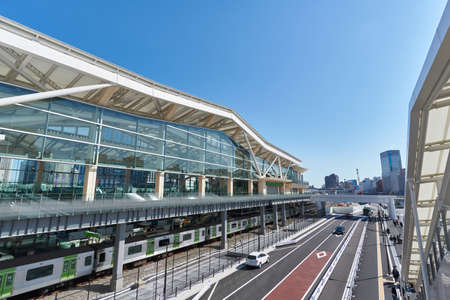 Exterior of Takanawa Gateway Station on the Yamanote Line in Tokyo, Japanのeditorial素材
