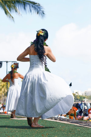 Hula Dance in Honolulu, Hawaiiの写真素材