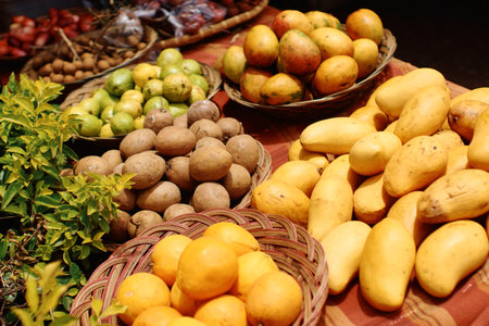 Hawaii fruits in the open airの写真素材