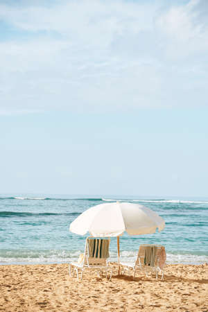 Beach Parasols at Waikiki Beach, Hawaii