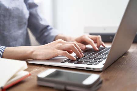 Japanese women working from home in plain clothes