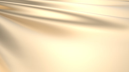 3D illustration with golden draped backgroundの写真素材