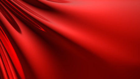 3D illustration with red draped backgroundの写真素材