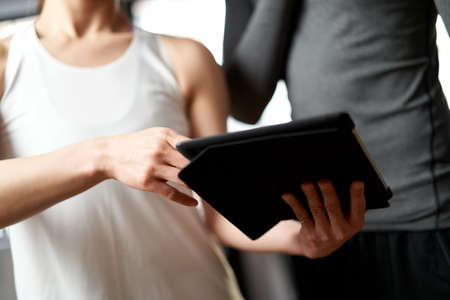 Asian female trainer with training guidance