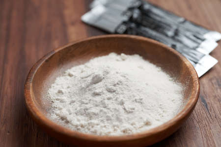 Powdered supplements for trainingの写真素材