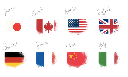 Watercolor-style flagのイラスト素材