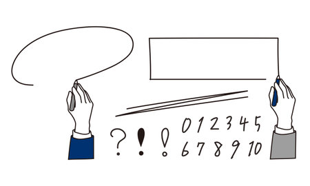 At hand to write numbers and diagramsのイラスト素材