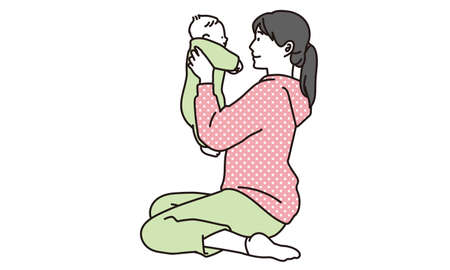Woman holding babyのイラスト素材
