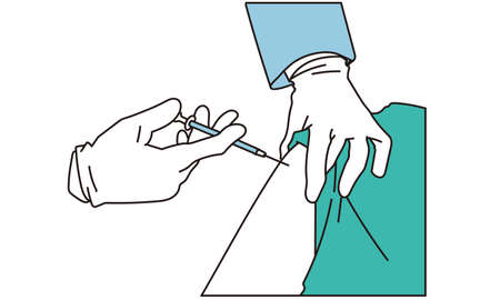The hand of the medical worker who injectsのイラスト素材