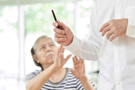 The hand of the man who quarrelsの写真素材