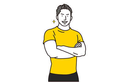 Male trainer with a smile and arms foldedのイラスト素材