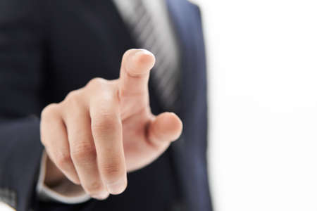 Hands of an Asian businessman pointingの写真素材