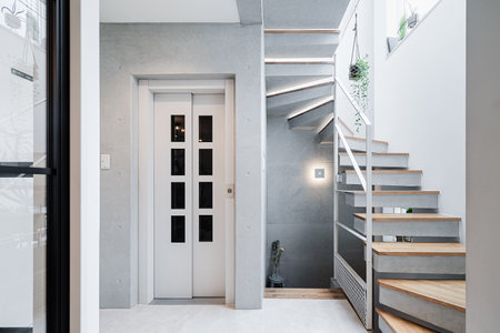House with elevator and stairs