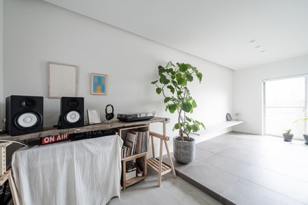 hobby audio booth in roomの写真素材