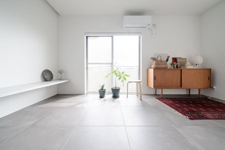 Simple modern style living room with white toneの写真素材