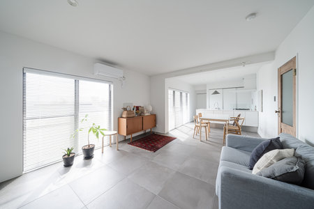 simple modern style living and diningの写真素材