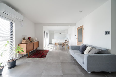 simple modern style living and diningの写真素材