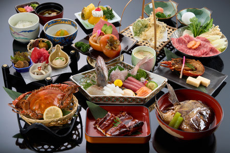 High class Japanese kaiseki cuisineの写真素材