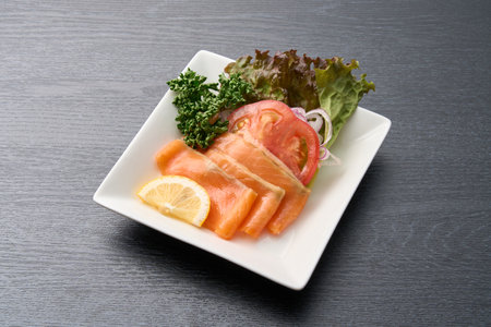 Western food, restaurant salmon marinadeの写真素材
