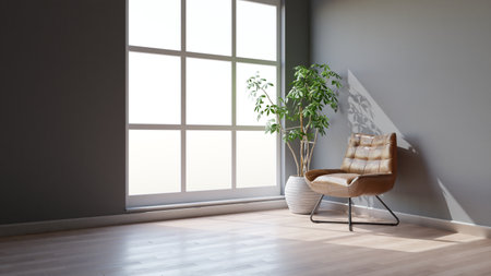 3d illustration of simple interiorの写真素材