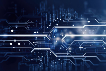 Background inspired by electronic circuits, generated AIの素材