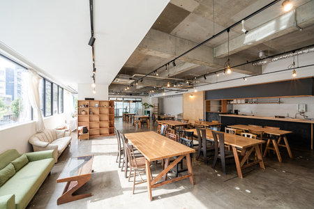 Interior of event space and cafeの写真素材
