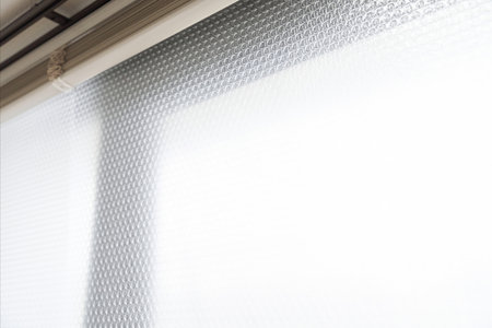 Double-glazed windows made from plastic wrapの写真素材