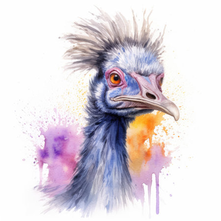 Watercolor painting of nene with white background.の素材