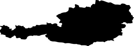 Silhouette map of Austria with transparent background.のイラスト素材