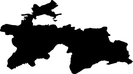 Silhouette map of Tajikistan with transparent background.のイラスト素材