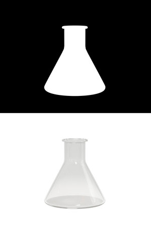 3d rendering icon of large empty test tubeの写真素材