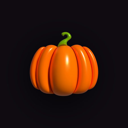 Pumpkin inflatable. Happy Halloween decoration element for banner and poster. Jack o Lantern. Realistic inflated 3D symbol Pumpkin icon with the plasticine effect. Vector illustrationのイラスト素材