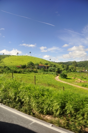 Minas Gerais Landscape and Asfalt Wayの写真素材