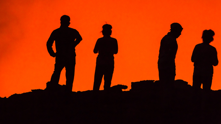 Askoma, Ethiopia - NOVEMBER 28, 2017: Expedition to Erta Ale volcano, Danakil Depression.のeditorial素材