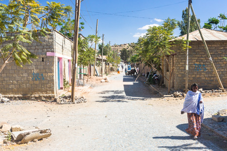 Mekelle, Ethiopia - NOVEMBER 27, 2017: local residents of the city in their daily activities. Danakil Depression.のeditorial素材