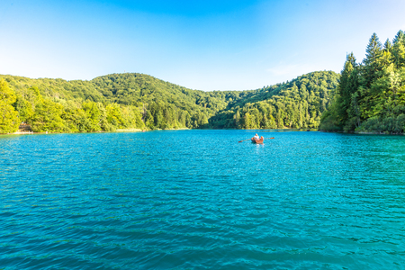 Plitvice Lakes, Croatia Waterfall. Amazing Place.の写真素材