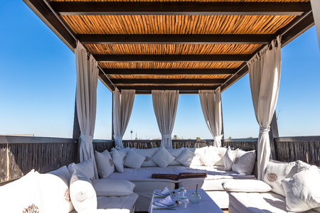 Traditional interior of cafe in Marrakesh, Moroccoの写真素材