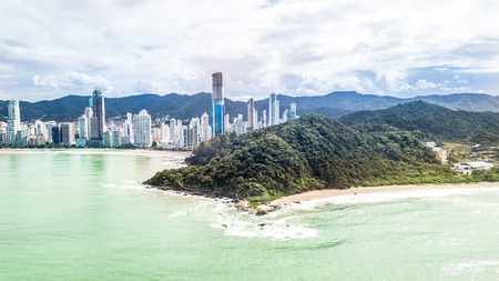 Balneario Camboriu, Santa Catarina, Brazil. Aerial view of the beach of love.の写真素材