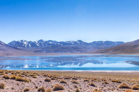 Lagunas Altiplanicas, Miscanti y Miniques, amazing view at Atacama Desert. Chile, South America.の写真素材