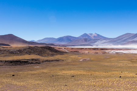 Atacama Desert, Chile. Salar Aguas Calientes. Lake Tuyacto. South America.の写真素材