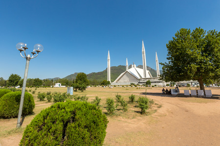 Shah Faisal Mosque is one of the largest Mosques in the World. Islamabad, Pakistan.のeditorial素材