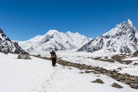 K2 mountain peak, second highest mountain in the world, K2 trek, Pakistan, Asiaの写真素材