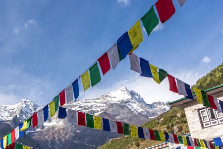Namche Bazaar village on the way to Everest Base. Nepal. Asia.の写真素材