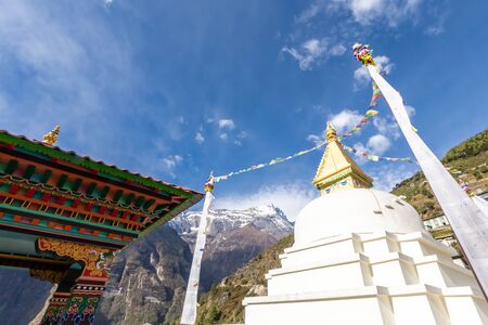 Namche Bazaar village on the way to Everest Base. Nepal. Asia.の写真素材