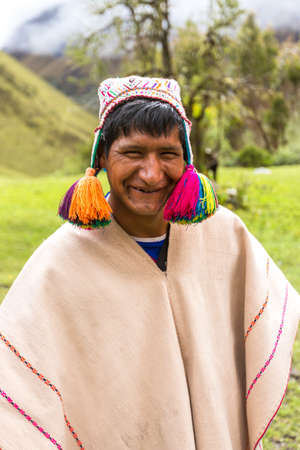 Cuzco, Peru - March 25, 2019. Religious ceremony of Peruvian culture held in the mountains of Cuzco.のeditorial素材
