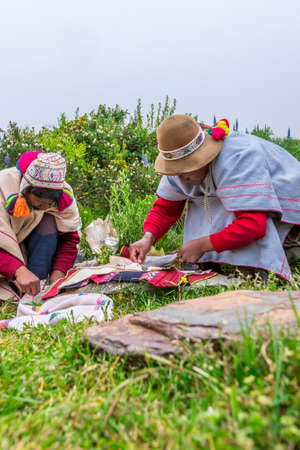 Cuzco, Peru - March 25, 2019. Religious ceremony of Peruvian culture held in the mountains of Cuzco.のeditorial素材