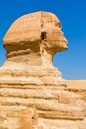 The Sphinx and Pyramid, Cairo, Egypt.の写真素材